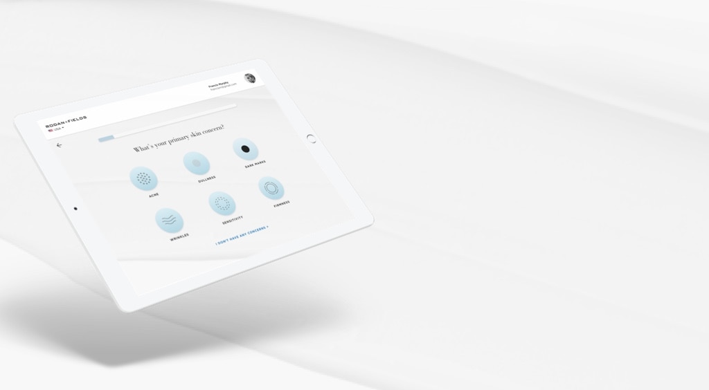 Rodan and Fields Solution Tool question on tablet screen.