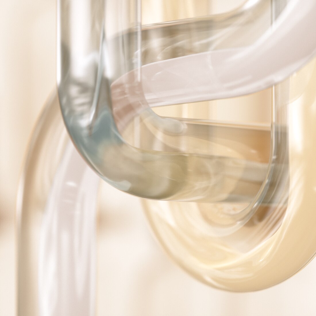Stylized image of glass test tubes of skincare ingredients