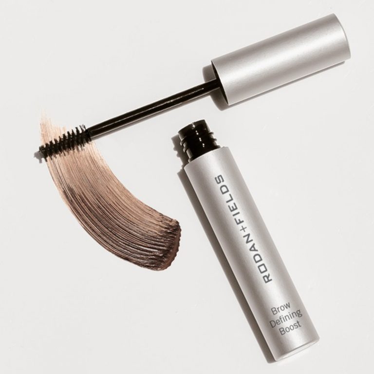 Rodan + Fields Brow Defining Boost showing applicator and product texture swab