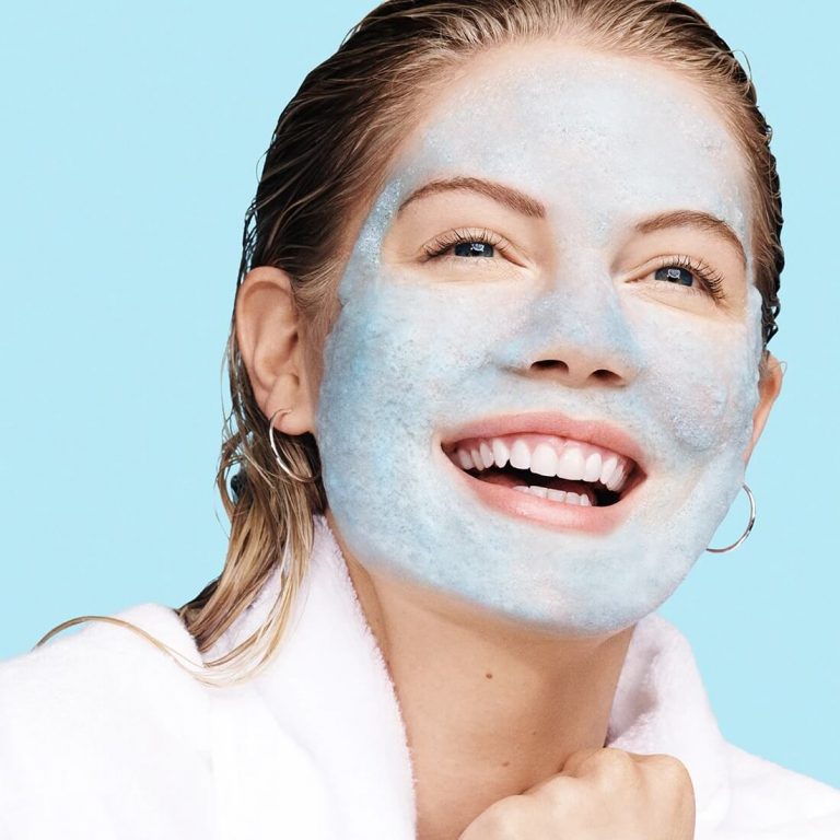 Young woman with Rodan + Fields face mask applied
