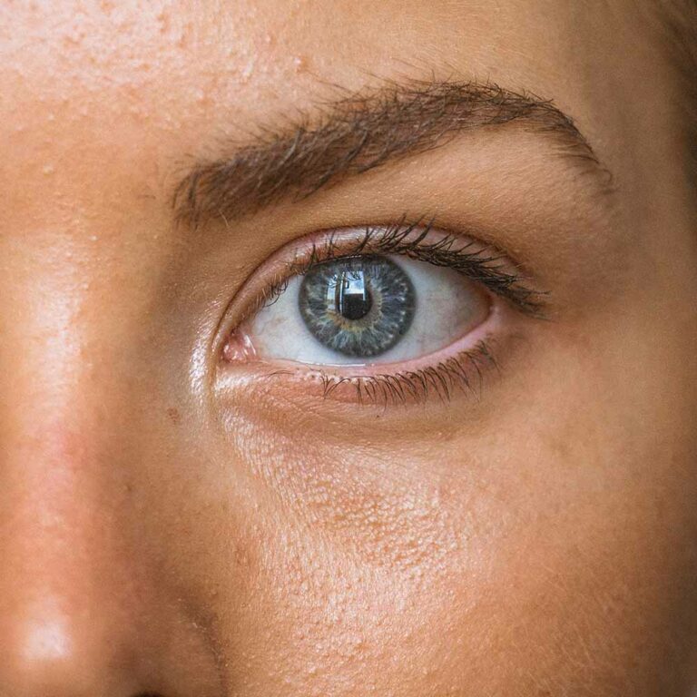 Closeup of a young woman's eye area. photo by Amanda Dalbjörn.