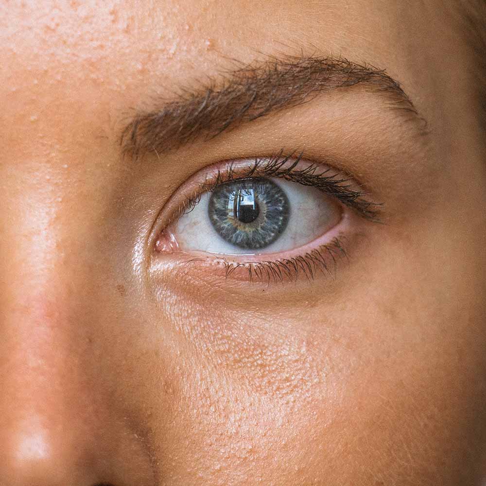 Closeup of a young woman's eye area. photo by Amanda Dalbjörn.